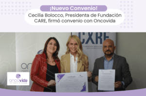 Cecilia Bolocco, presidenta y fundadora de fundación CARE, firmó nuevo convenio con Oncovida